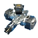 DLE60 Gasoline Engine Two-cylinder Two-stroke Side Exhaust Natural Air-cooled Hand Start 60CC for RC Model Airplane